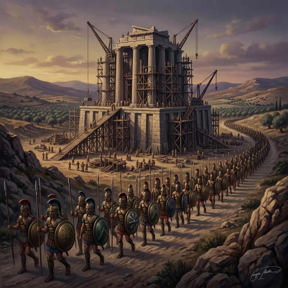 Painted cover art for Age of Empires.