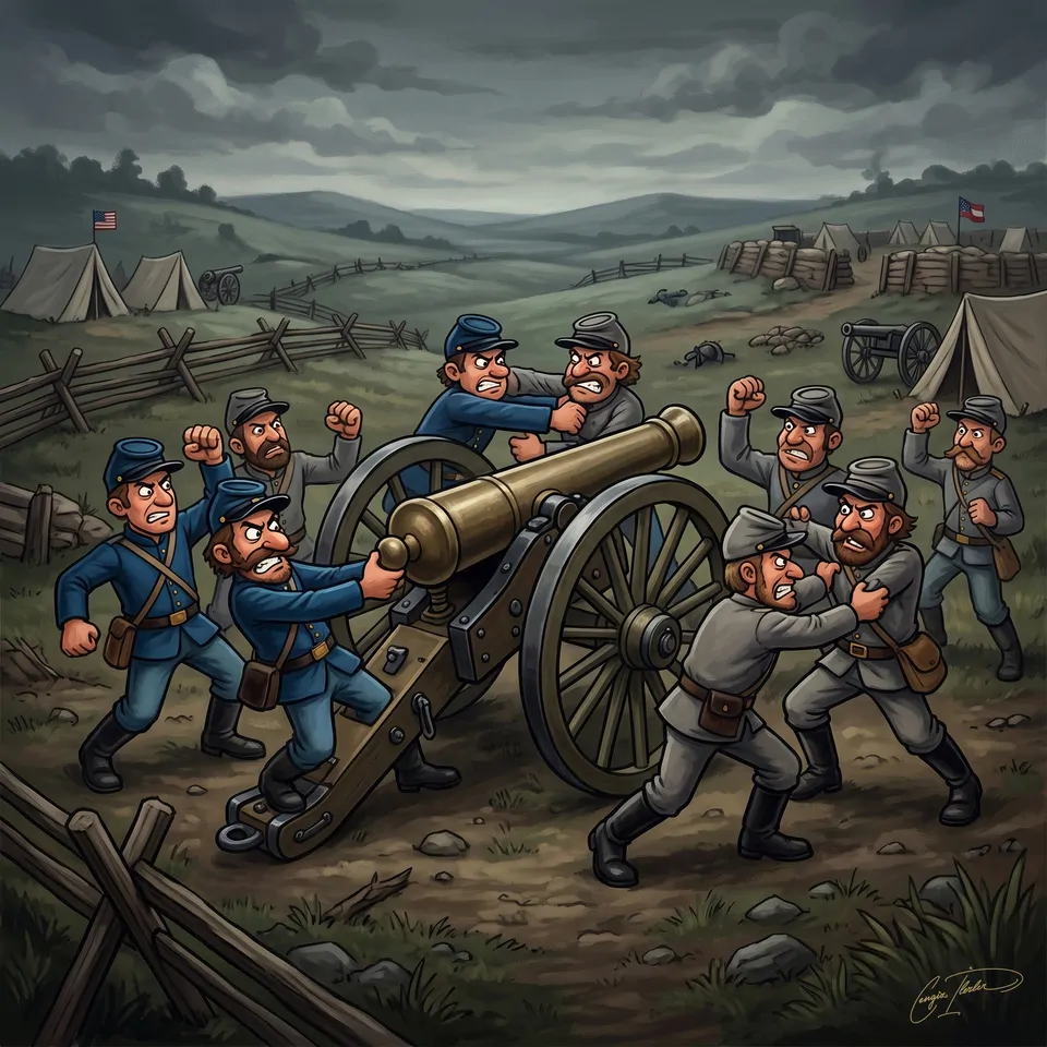 Painted cover art for North & South.