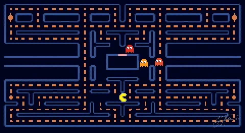Painted cover art for Pac-Man.